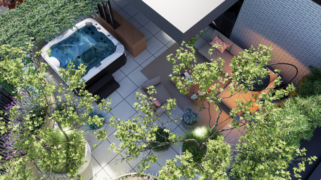 Studiebureau:tuinplan daktuin quercus ilex